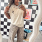 Cream, Brown + Pink "I Can Do Hard Things" Tee
