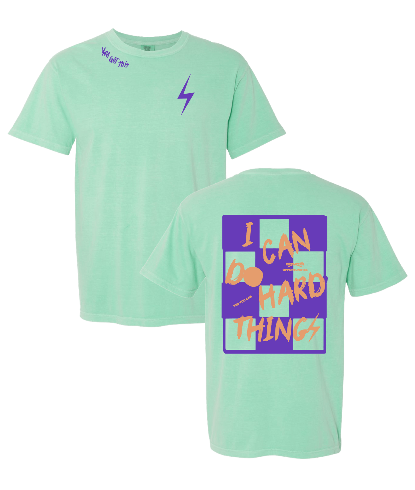 PREORDER Island Reef + Orange/Purple "I Can Do Hard Things" Comfort Colors Tee
