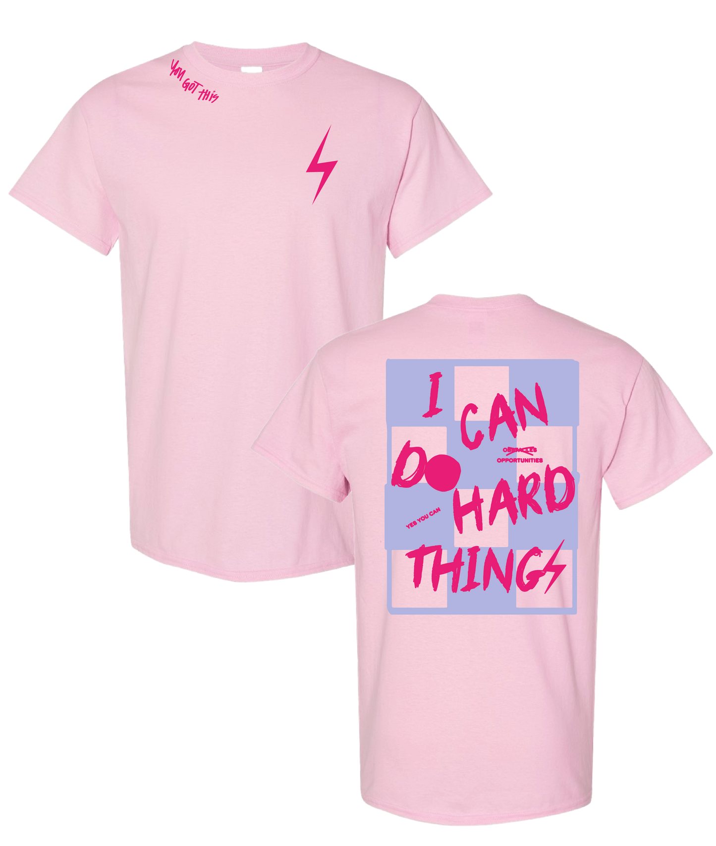 PREORDER Light Pink + Light Purple/Pink "I Can Do Hard Things" Tee