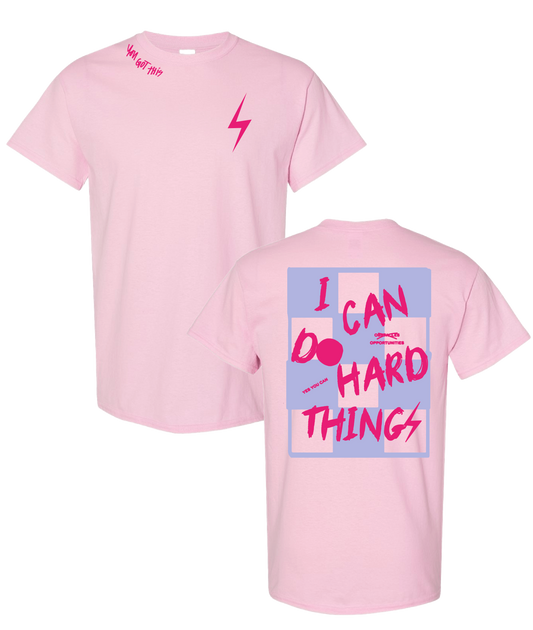 PREORDER Light Pink + Light Purple/Pink "I Can Do Hard Things" Tee