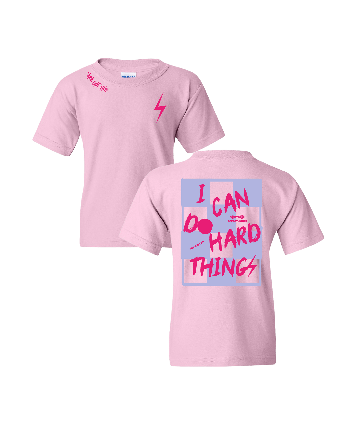 PREORDER Light Pink + Light Purple/Pink "I Can Do Hard Things" Tee