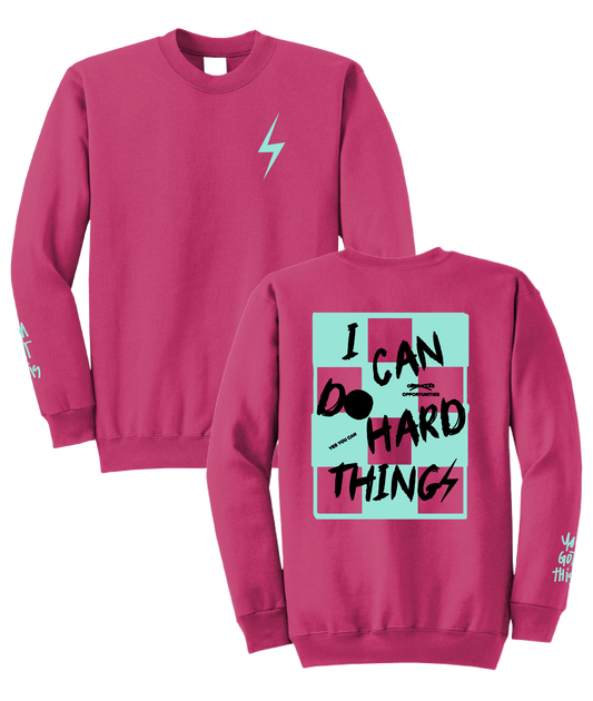 PREORDER Sangria + Teal/Black  "I Can Do Hard Things" Sweatshirt