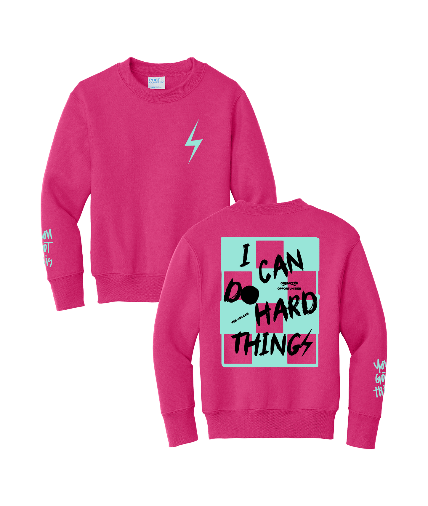 PREORDER Sangria + Teal/Black  "I Can Do Hard Things" Sweatshirt